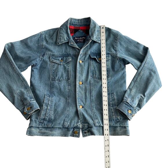 Big Yank Sportabouts VTG 80s Buffalo Plaid‎ Flannel Lined Trucker Jean Jacket XL - Picture 10 of 12